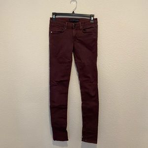 Juicy Couture wine/burgundy skinny cigarette jeans